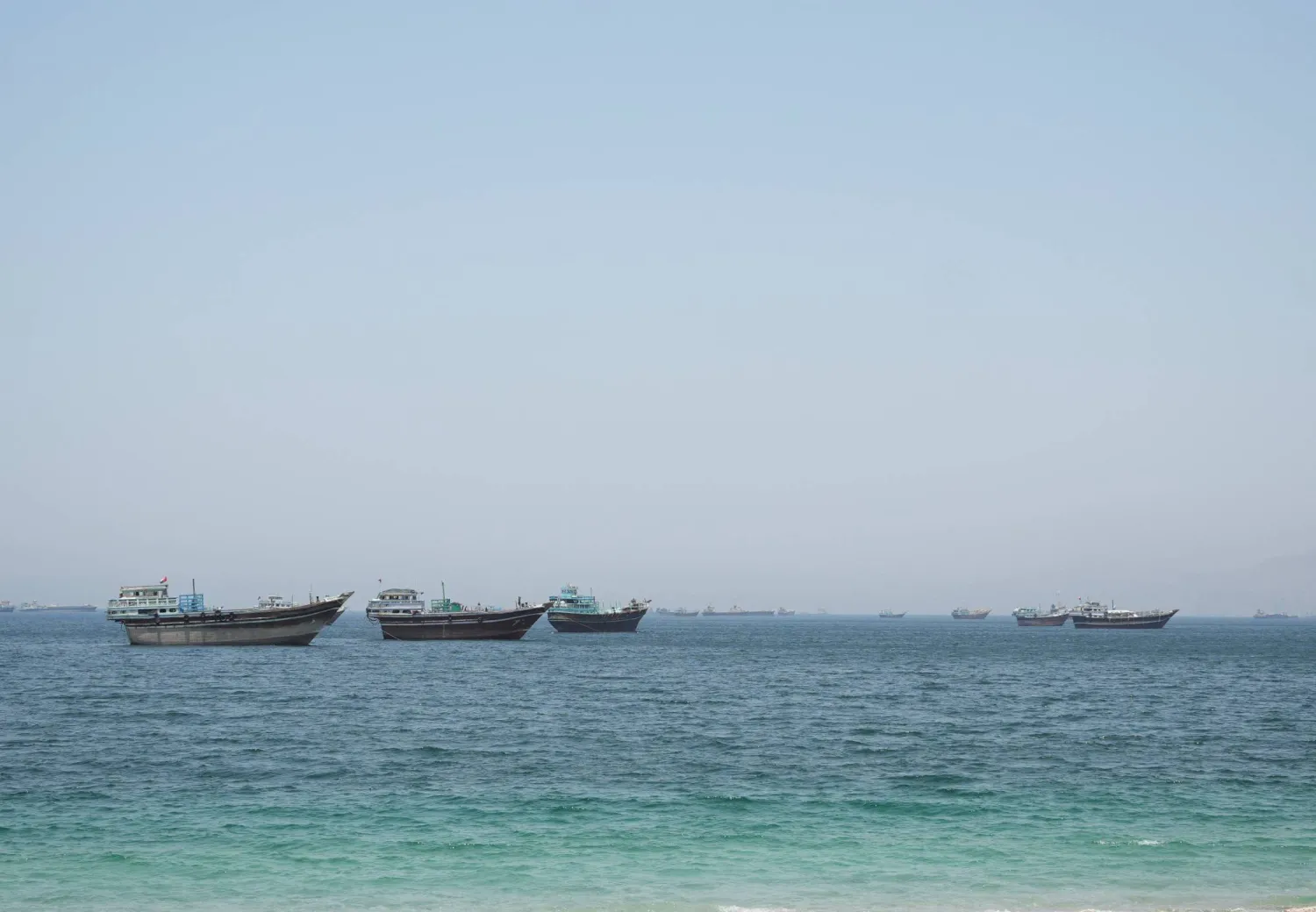 Vessels in the Strait of Hormuz, Musandam, Oman, May 8, 2026. REUTERS/Stringer