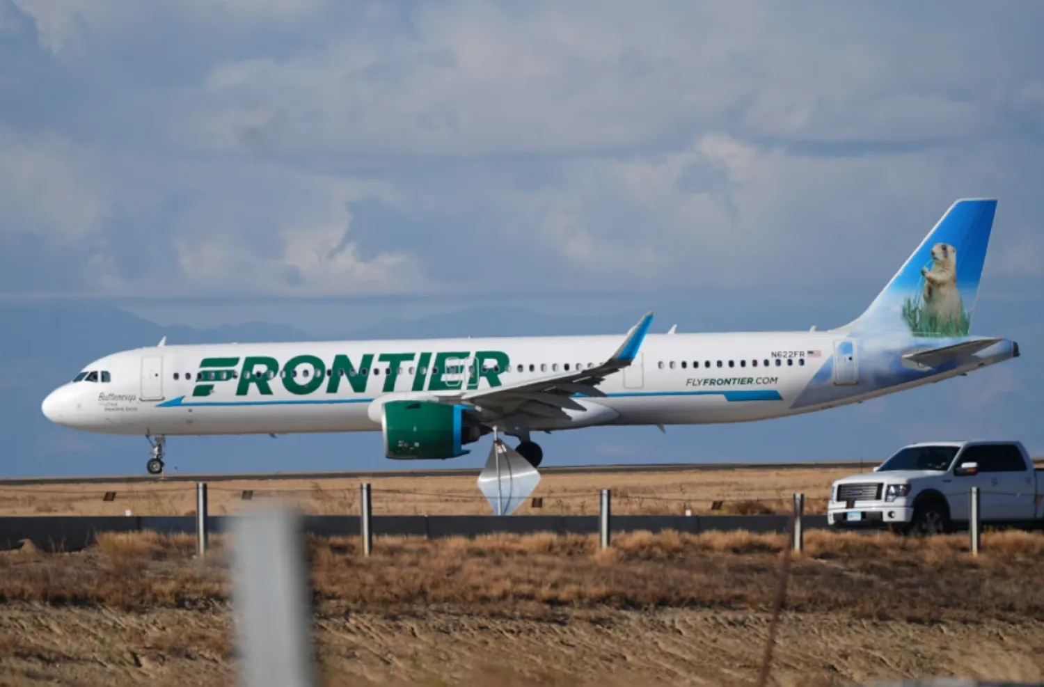 A Frontier Airlines jetliner taxis down a runway for take off from Denver International airport on Nov. 25, 2025, in Denver. (AP Photo/David Zalubowski, File)

