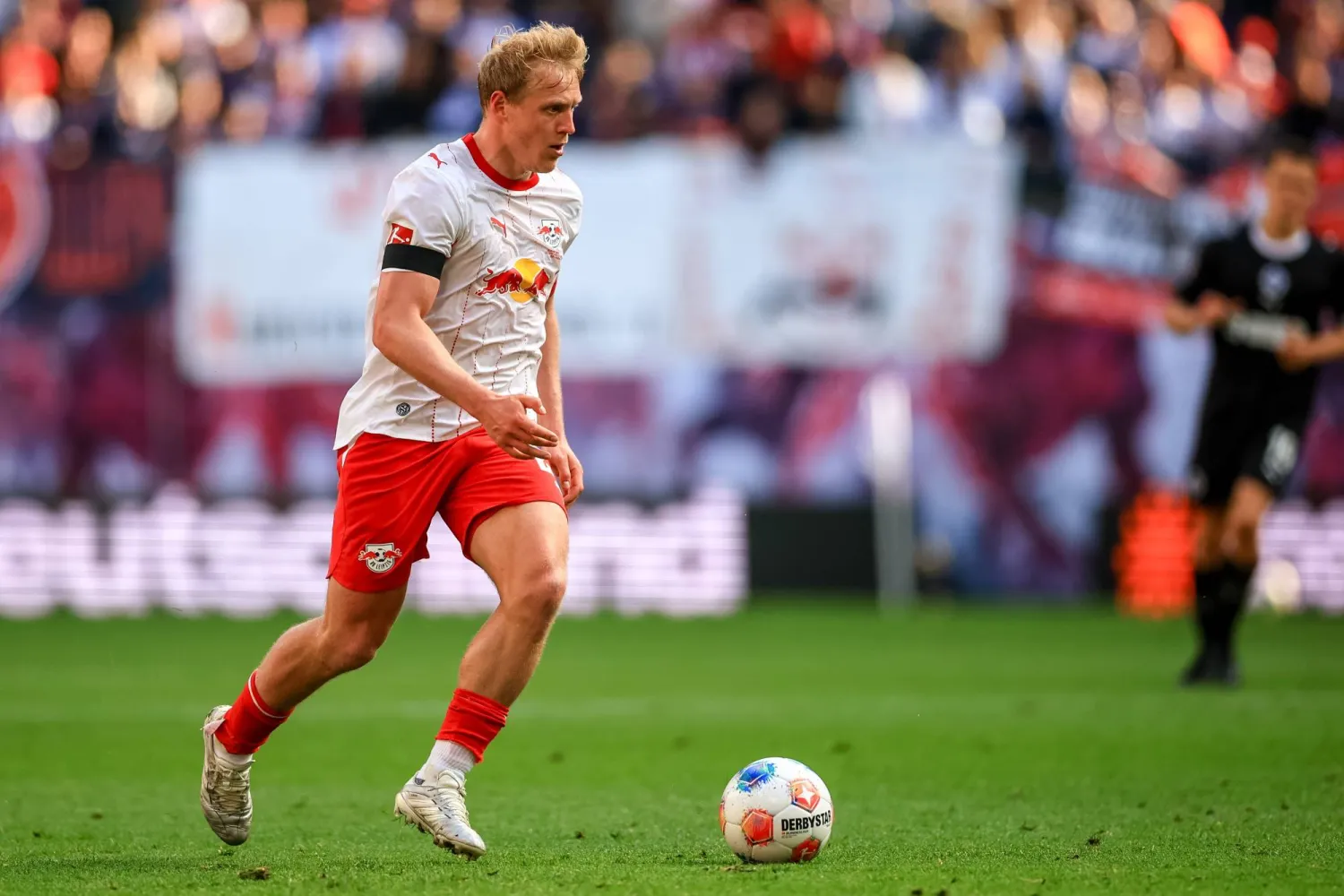 Xaver Schlager of Leipzig in action during the German Bundesliga soccer match between RB Leipzig and FC St. Pauli in Leipzig, Germany, 09 May 2026. EPA/MARTIN DIVISEK