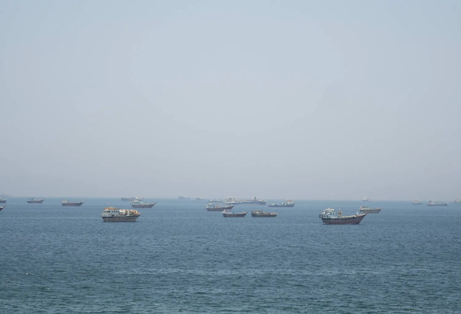  Vessels in the Strait of Hormuz, Musandam, Oman, May 8, 2026. (Reuters)