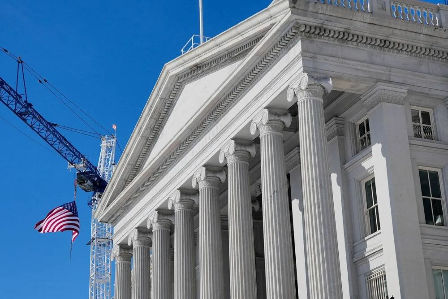 A general view of the Treasury Building on day two of a partial government shutdown in Washington, DC, US, February 1, 2026. (Reuters)