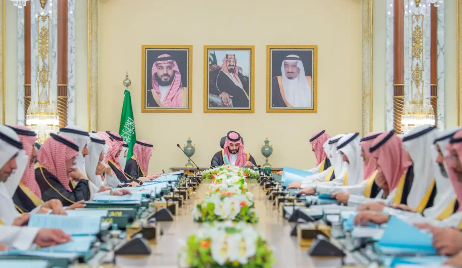 Saudi Crown Prince Mohammed bin Salman bin Abdulaziz Al Saud chairing the Cabinet session held Tuesday in Jeddah - SPA

