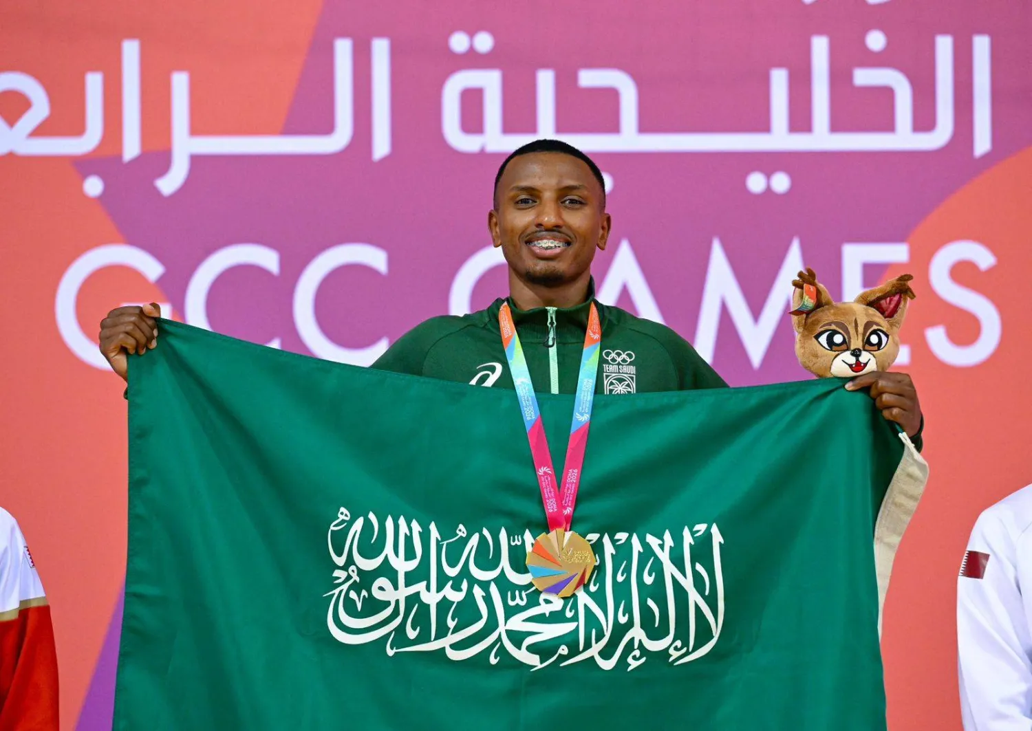 زياد مجرشي خلال مراسم التتويج (الشرق الأوسط)