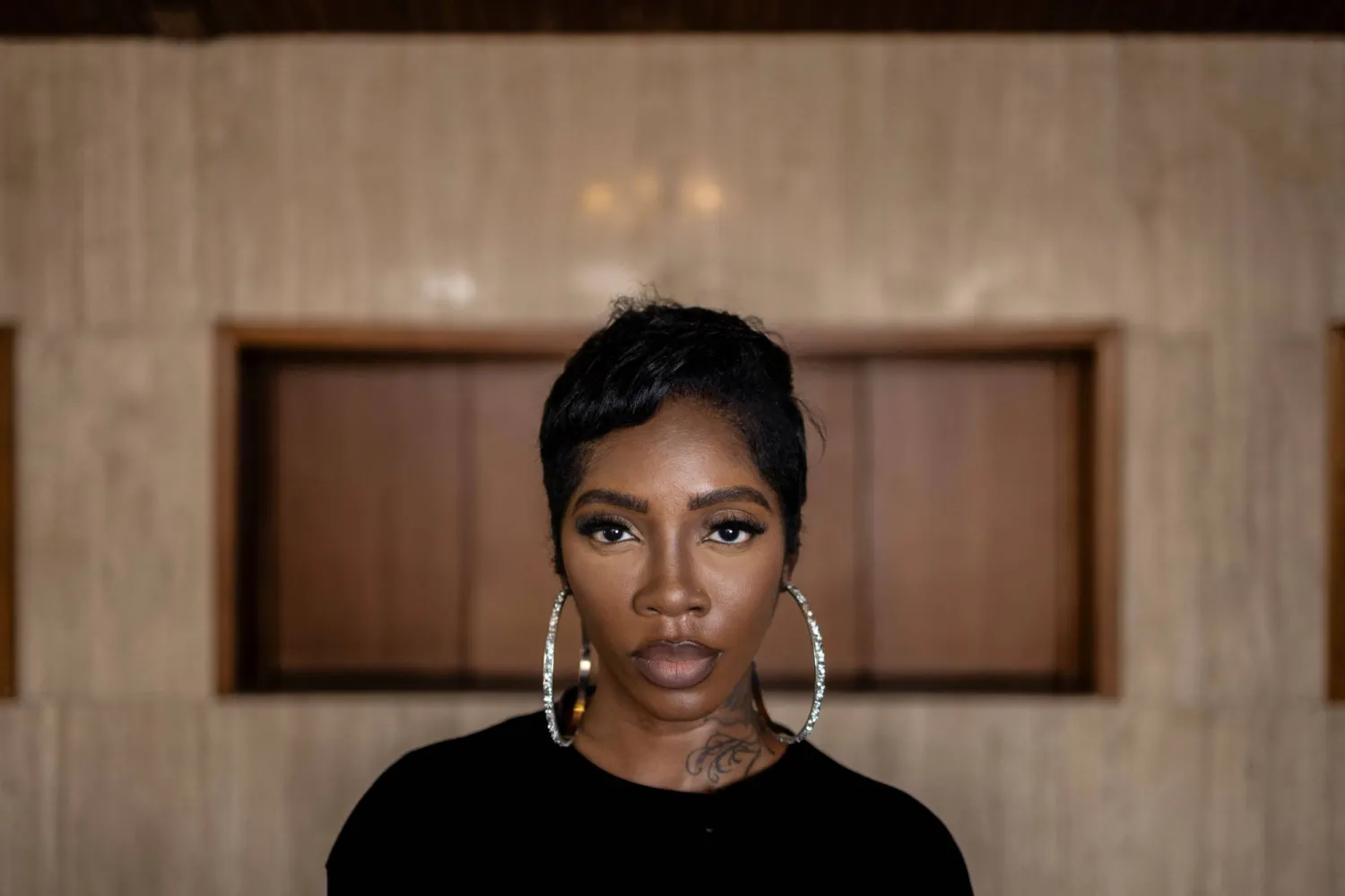 Nigerian singer Tiwa Savage poses for a photograph at the Muson School of Music in Lagos, on April 24, 2026. (AFP)