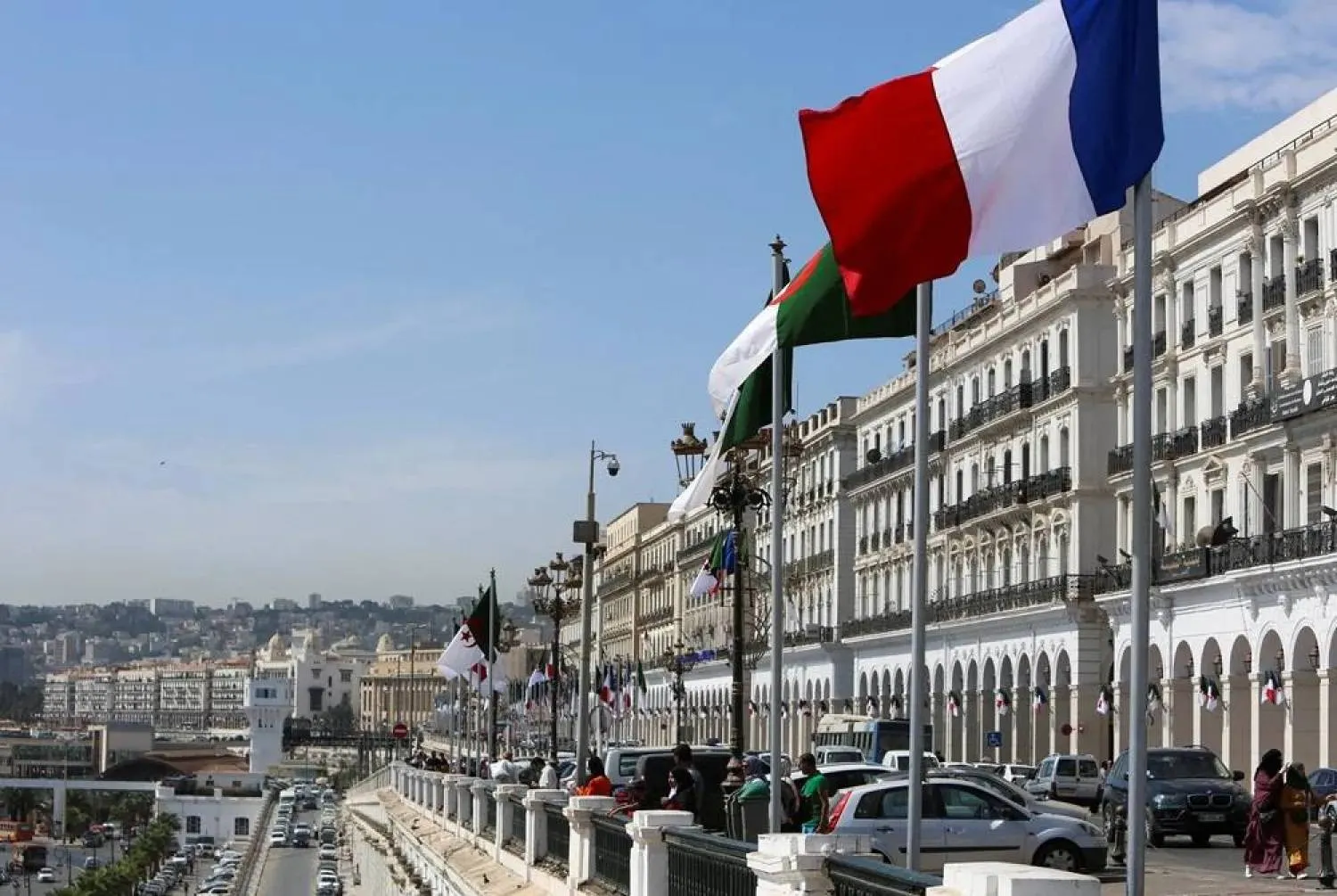 File photo: Algerian and French flags flutter ahead of the arrival of French President Emmanuel Macron, in Algiers, Algeria August 25, 2022. (Reuters)
