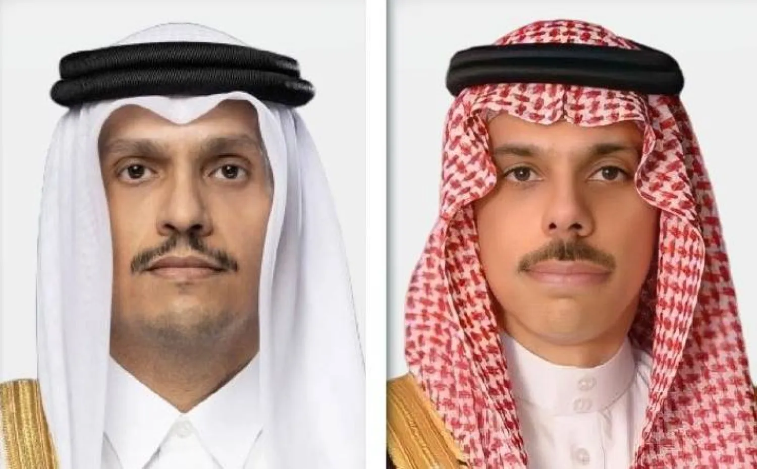 الأمير فيصل بن فرحان وزير الخارجية السعودي ونظيره القطري الشيخ محمد بن عبد الرحمن آل ثاني (الشرق الأوسط)