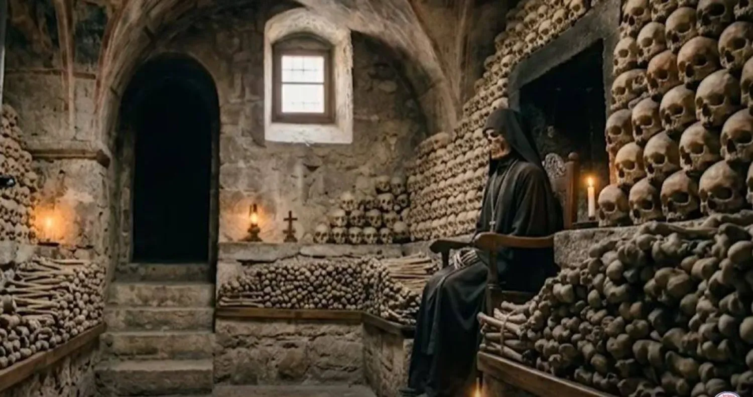 مشهد من الفيلم الوثائقي عن كنيسة الموتى (إدارة الرقابة على المنافذ بوزارة السياحة والآثار المصرية)