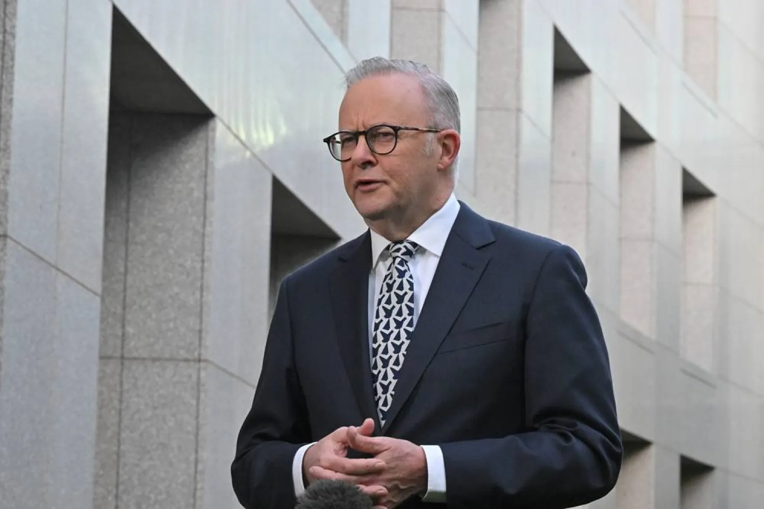  13 May 2026, Australia, Canberra: Australian Prime Minister Anthony Albanese is interviewed on morning television after delivering the 2026-27 Federal Budget in the House of Representatives at Parliament House in Canberra. (dpa)