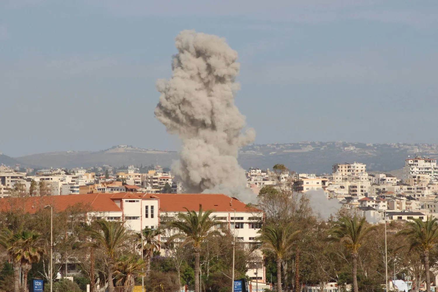 Smoke rises from the site of an Israeli airstrike that targeted the southern Lebanese village of Burj el-Shmali on on May 19, 2026. (AFP)