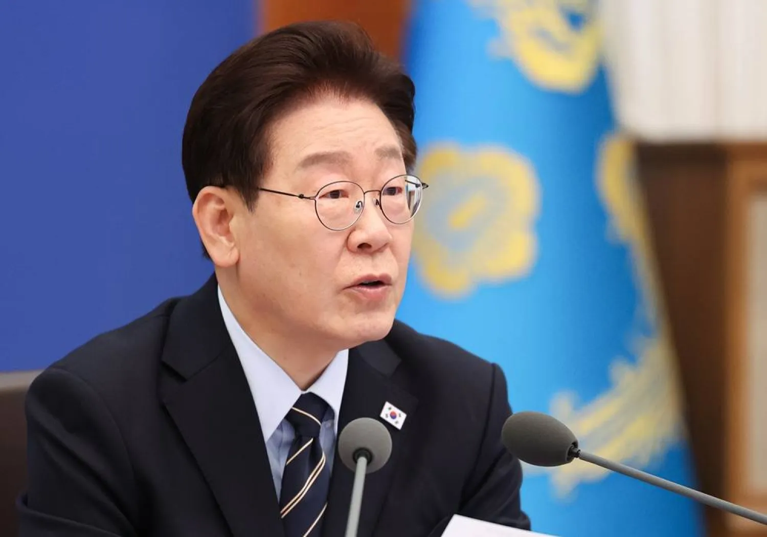 South Korean President Lee Jae Myung speaks during a Cabinet meeting at the presidential office Cheong Wa Dae in Seoul, South Korea, 20 May 2026. (EPA/Yonhap)