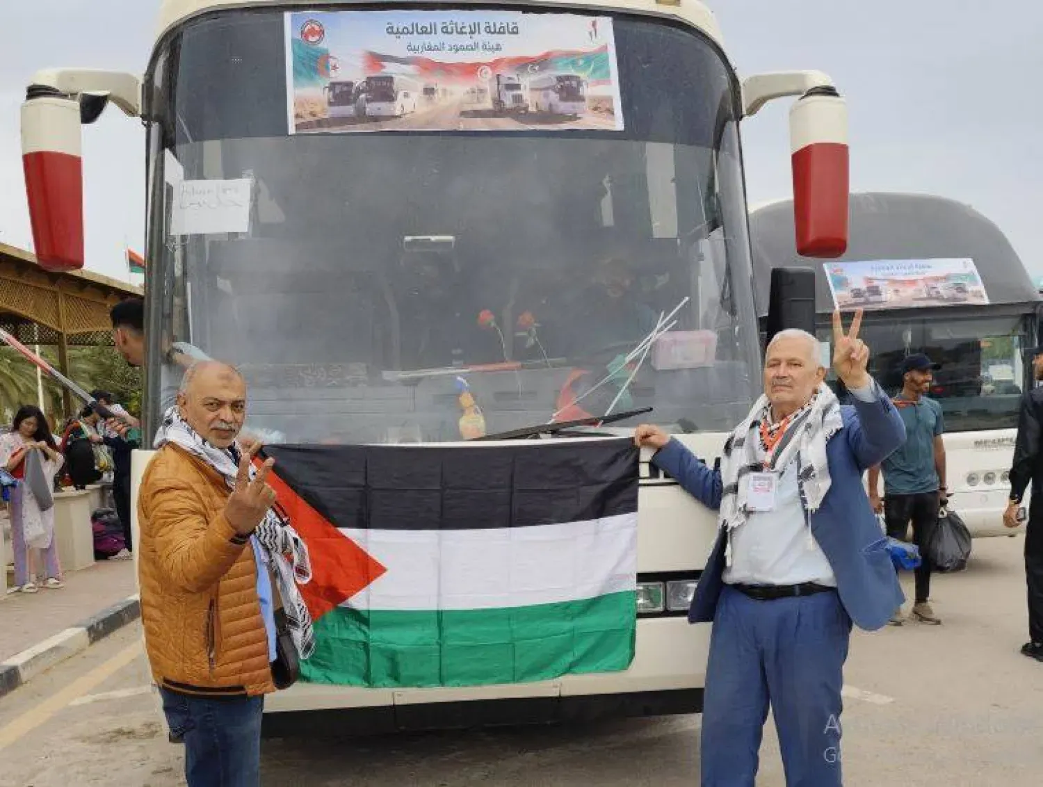 Libya'daki ‘Sumud Kara Konvoyu’ndan iki aktivist (Tunus İnsan Hakları Savunma Derneği)