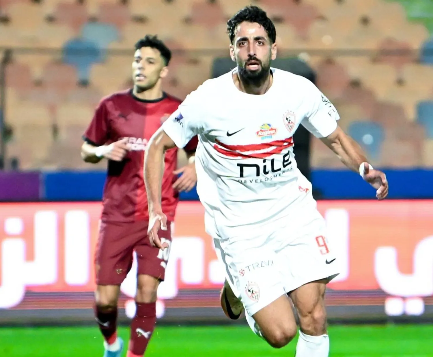 عدي الدباغ لاعب الزمالك محتفلاً بالهدف (موقع النادي)