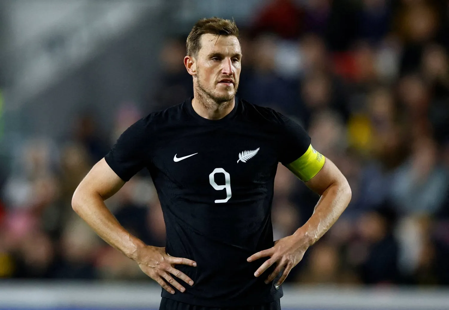FILE PHOTO: Soccer Football - International Friendly - Australia v New Zealand - Brentford Community Stadium, London, Britain - October 17, 2023 New Zealand's Chris Wood Action Images via Reuters/Peter Cziborra/File Photo