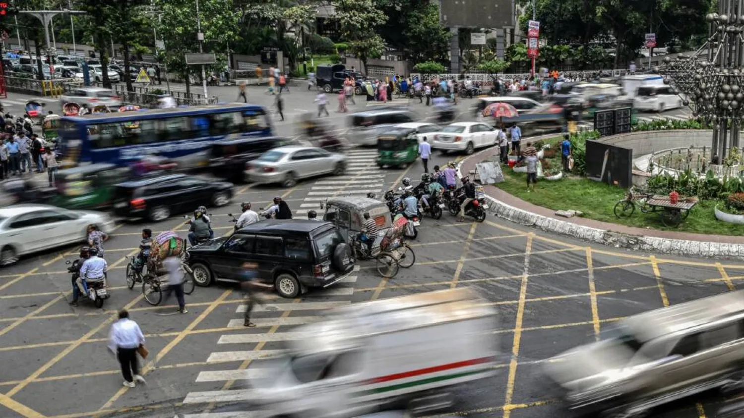 In April, Dhaka police linked traffic cameras to artificial intelligence software designed to automatically detect violations. Munir UZ ZAMAN / AFP
