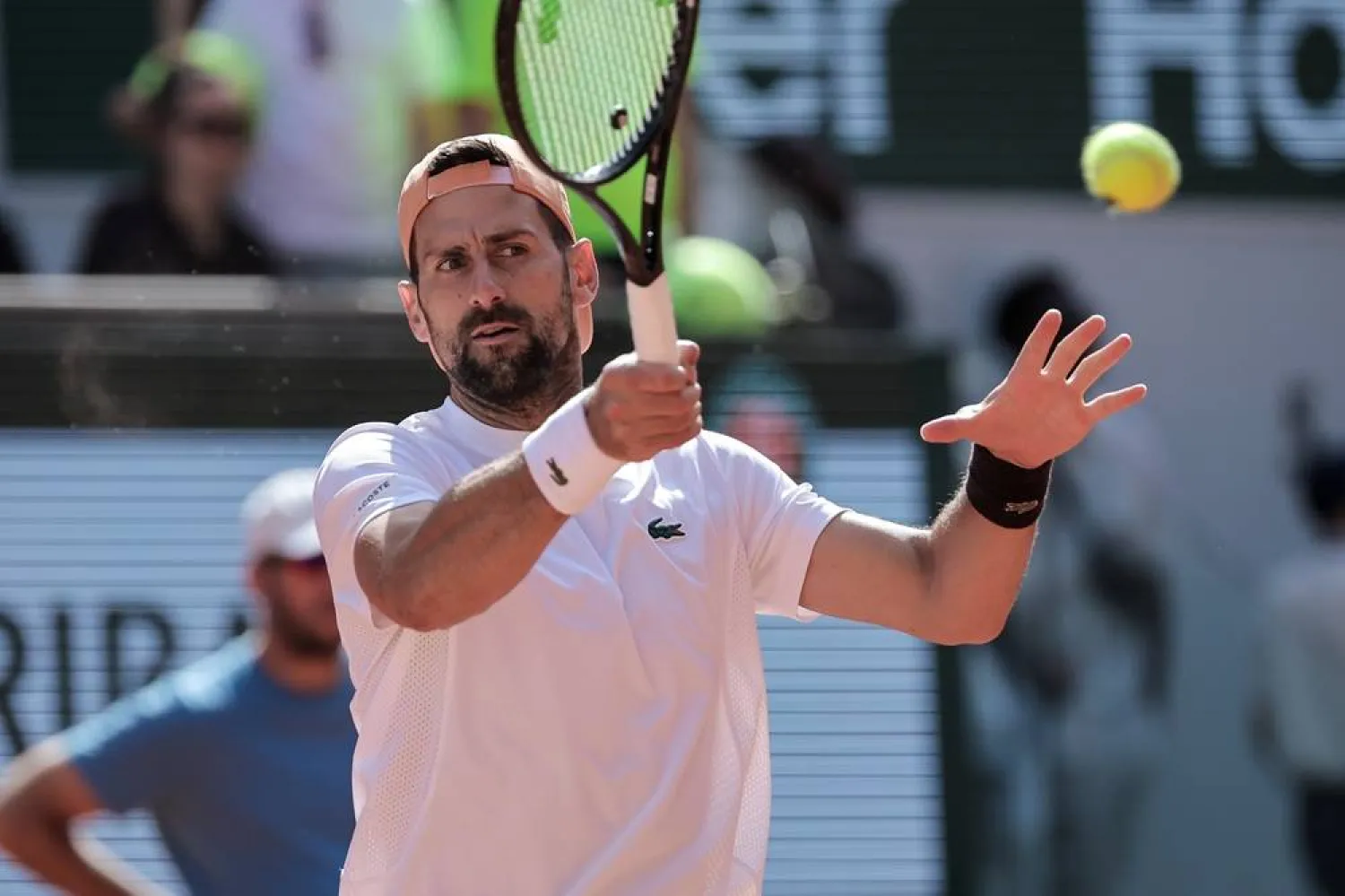 Novak Djokovic of Serbia during a training session on Philippe Chatrier court ahead of the French Open Grand Slam tennis tournament at Roland Garros in Paris, France, 23 May 2026. (EPA) 