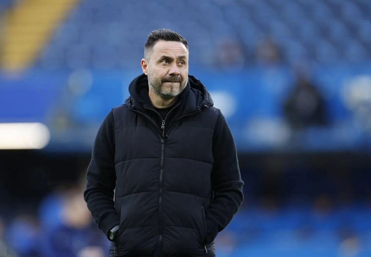 Football - Premier League - Chelsea v Tottenham Hotspur - Stamford Bridge, London, Britain - May 19, 2026 Tottenham Hotspur manager Roberto De Zerbi during the warm up before the match. (Action Images via Reuters)