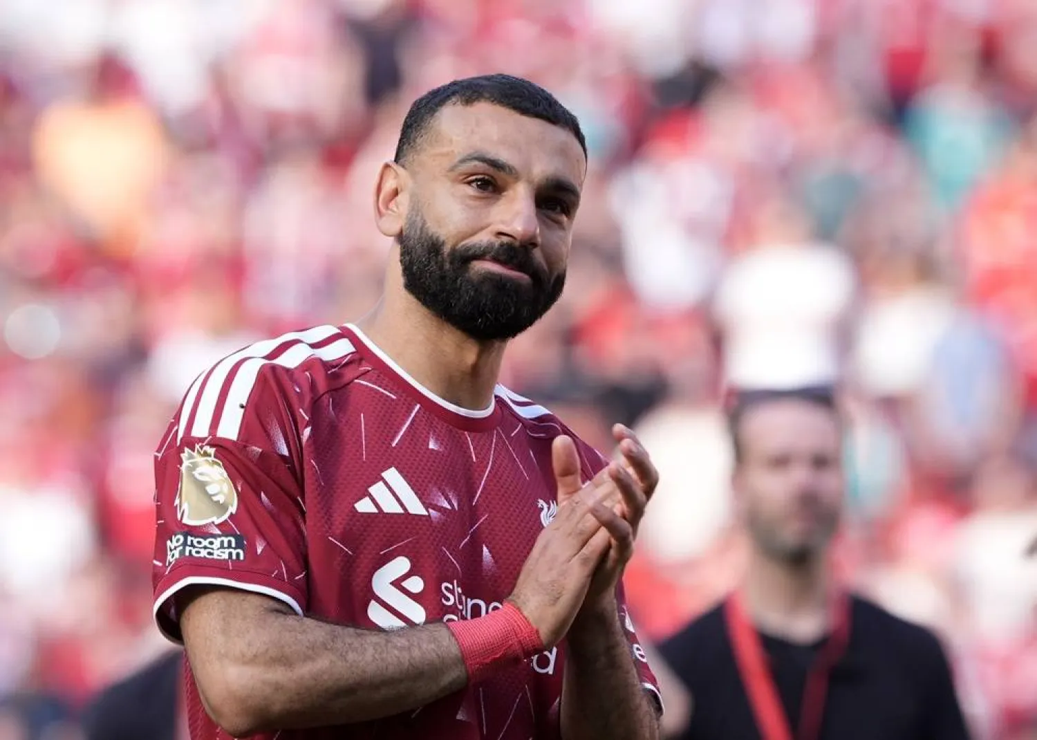  24 May 2026, United Kingdom, Liverpool: Liverpool's Mohamed Salah applauds the fans following the English Premier League soccer match between Liverpool and Brentford at Anfield. (Peter Byrne/PA Wire/dpa)