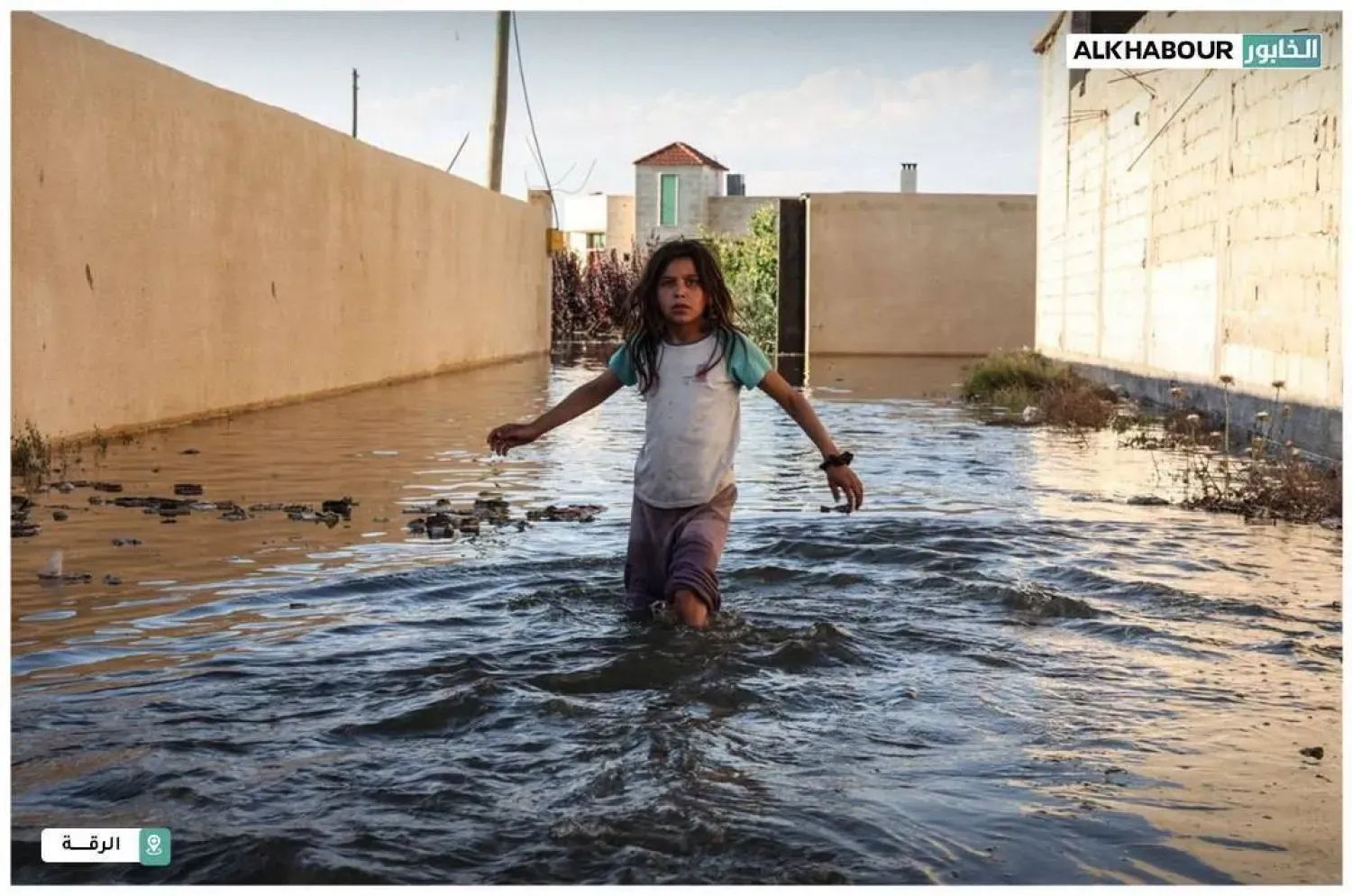 Rakka'da nehir taşkını (Fotoğraf "Al-Habur web sitesi")
