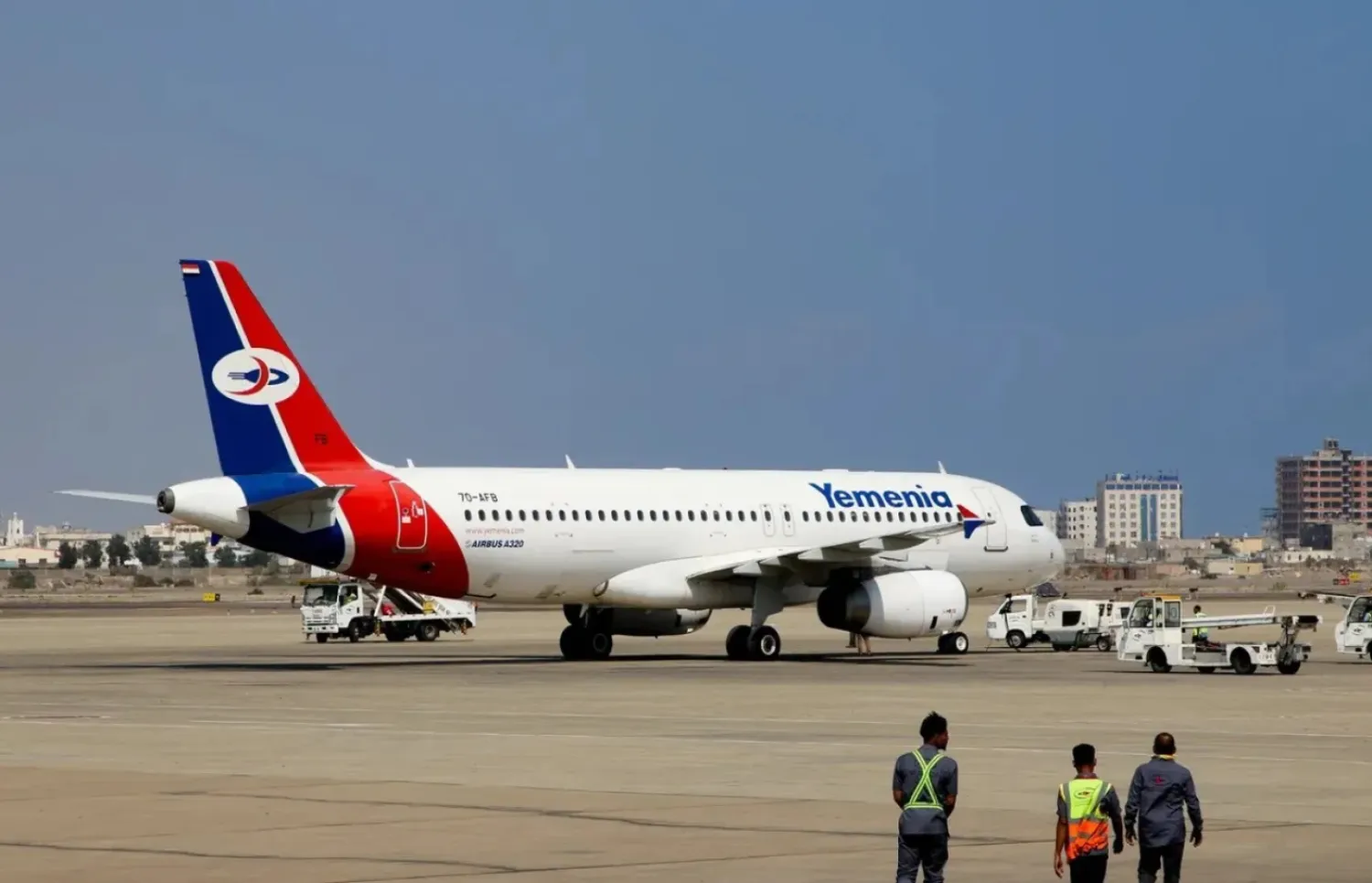 A view of Aden International Airport earlier this year (Reuters)