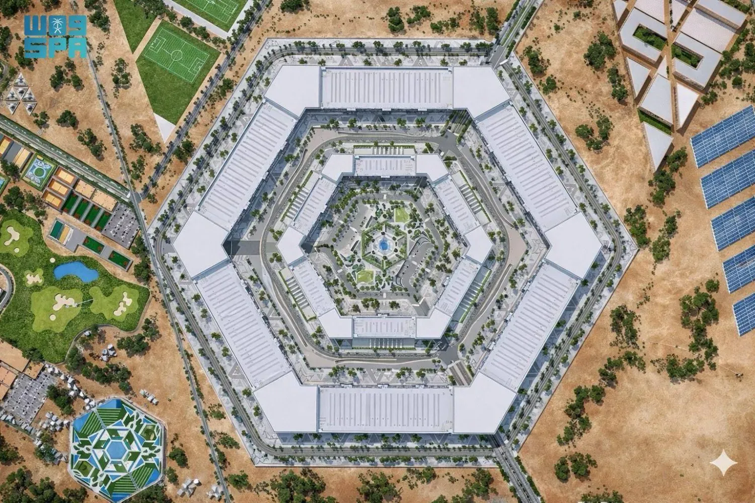 Dünyanın en büyük devlet veri merkezi olan Suudi Arabistan Veri ve Yapay Zekâ Kurumu’nun (SDAIA) Hexagon Veri Merkezi (SPA)