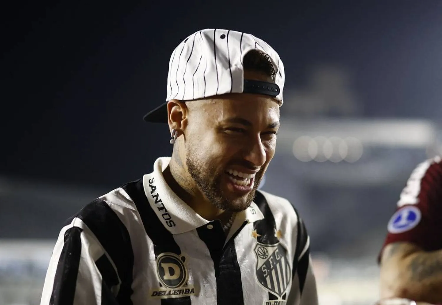 Football - Copa Sudamericana - Group D - Santos v Deportivo Cuenca - Estadio Urbano Caldeira, Santos, Brazil - May 26, 2026 Santos' Neymar celebrates after the match. (Reuters)