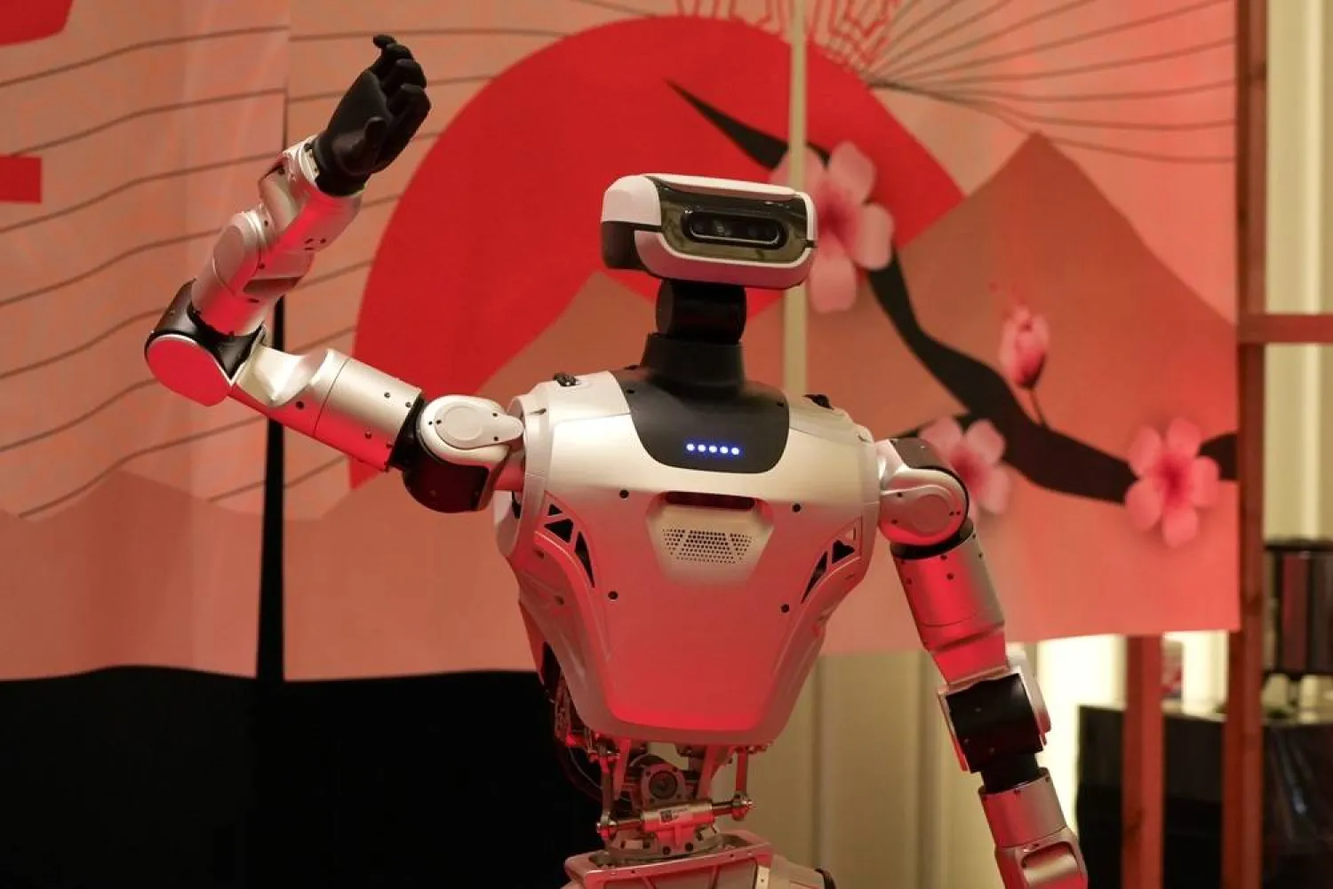 A humanoid robot poses for photo at the Humanoids Summit 2026 in Tokyo, Thursday, May 28, 2026. (AP) 