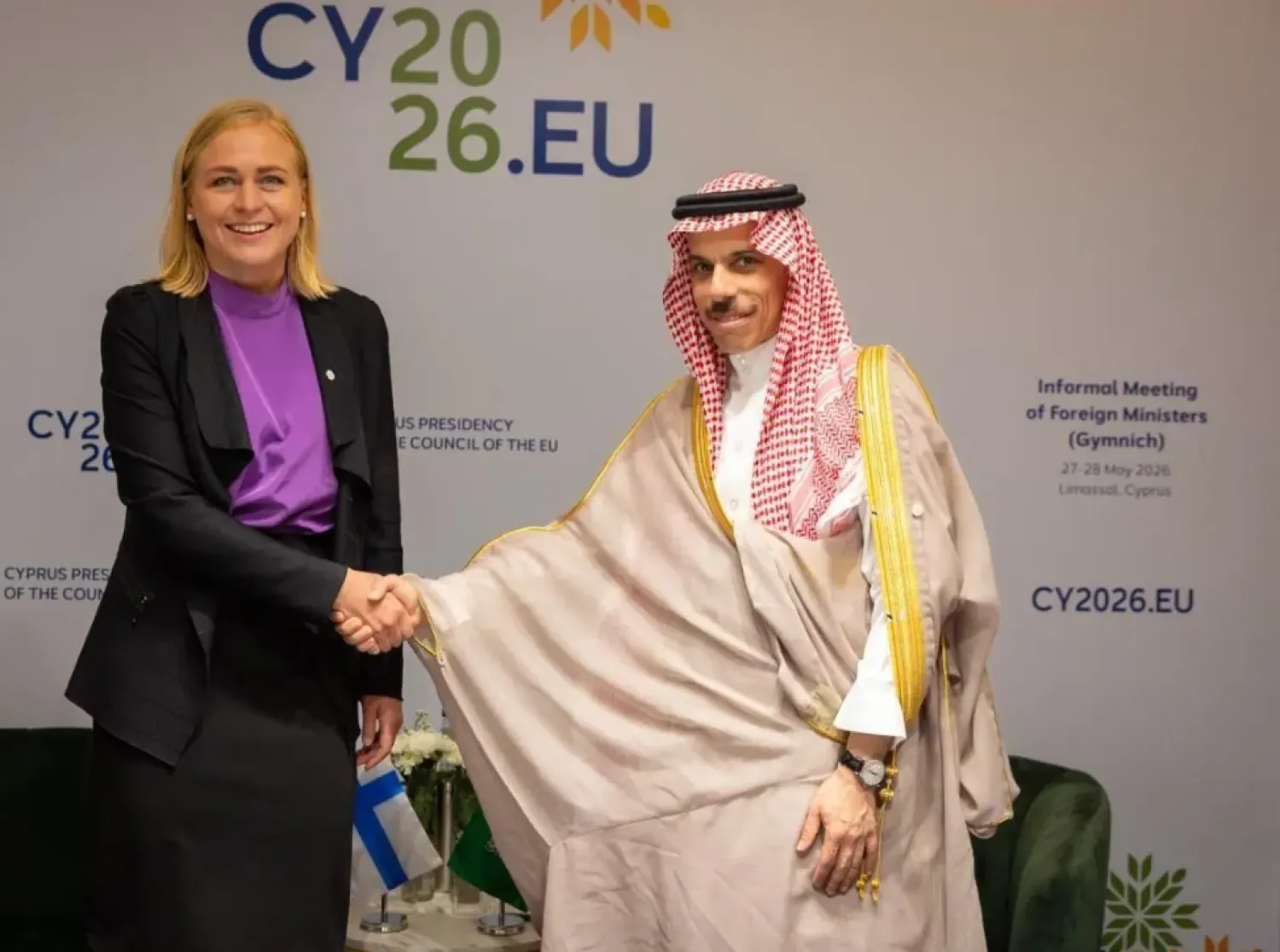Saudi Minister of Foreign Affairs Prince Faisal bin Farhan bin Abdullah and Foreign Minister of the Republic of Finland Elina Valtonen - SPA