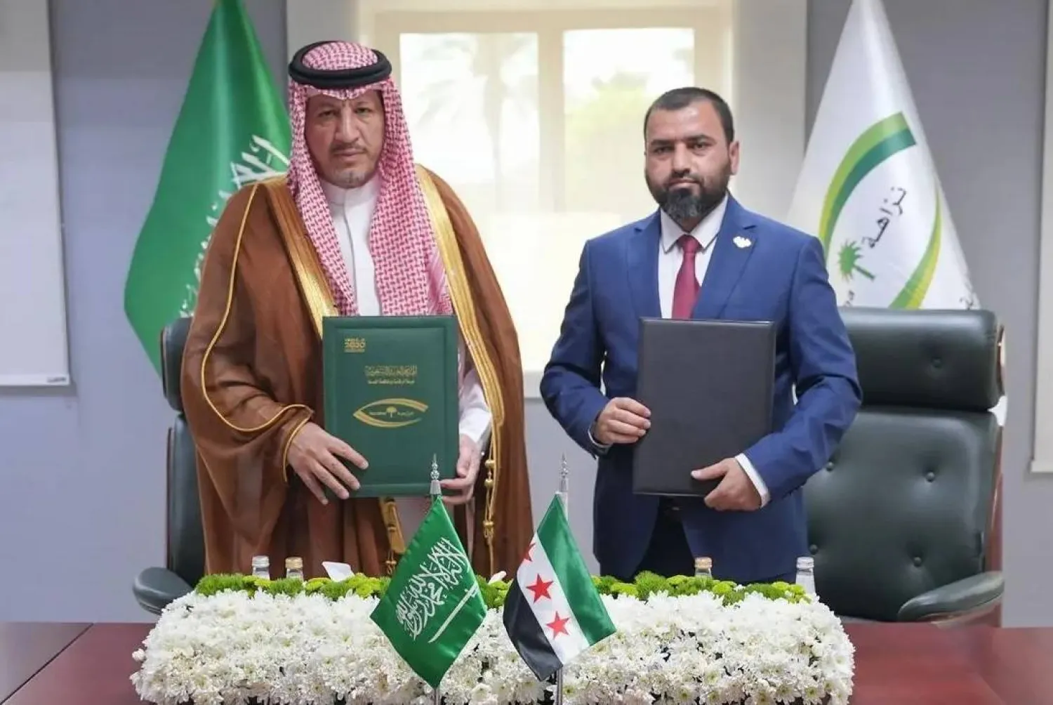 من مراسم توقيع مذكرة التفاهم بين السعودية وسوريا في مجال منع الفساد ومكافحته (واس)