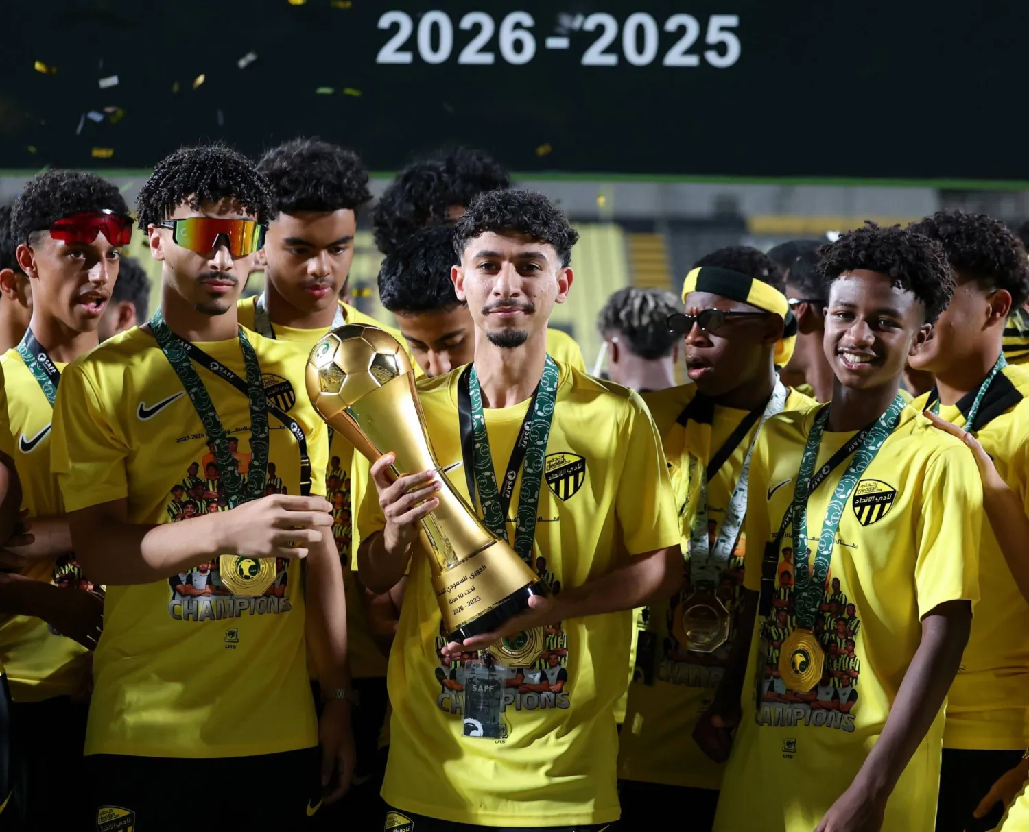 جانب من تتويج براعم الاتحاد بلقب الدوري (نادي الاتحاد)