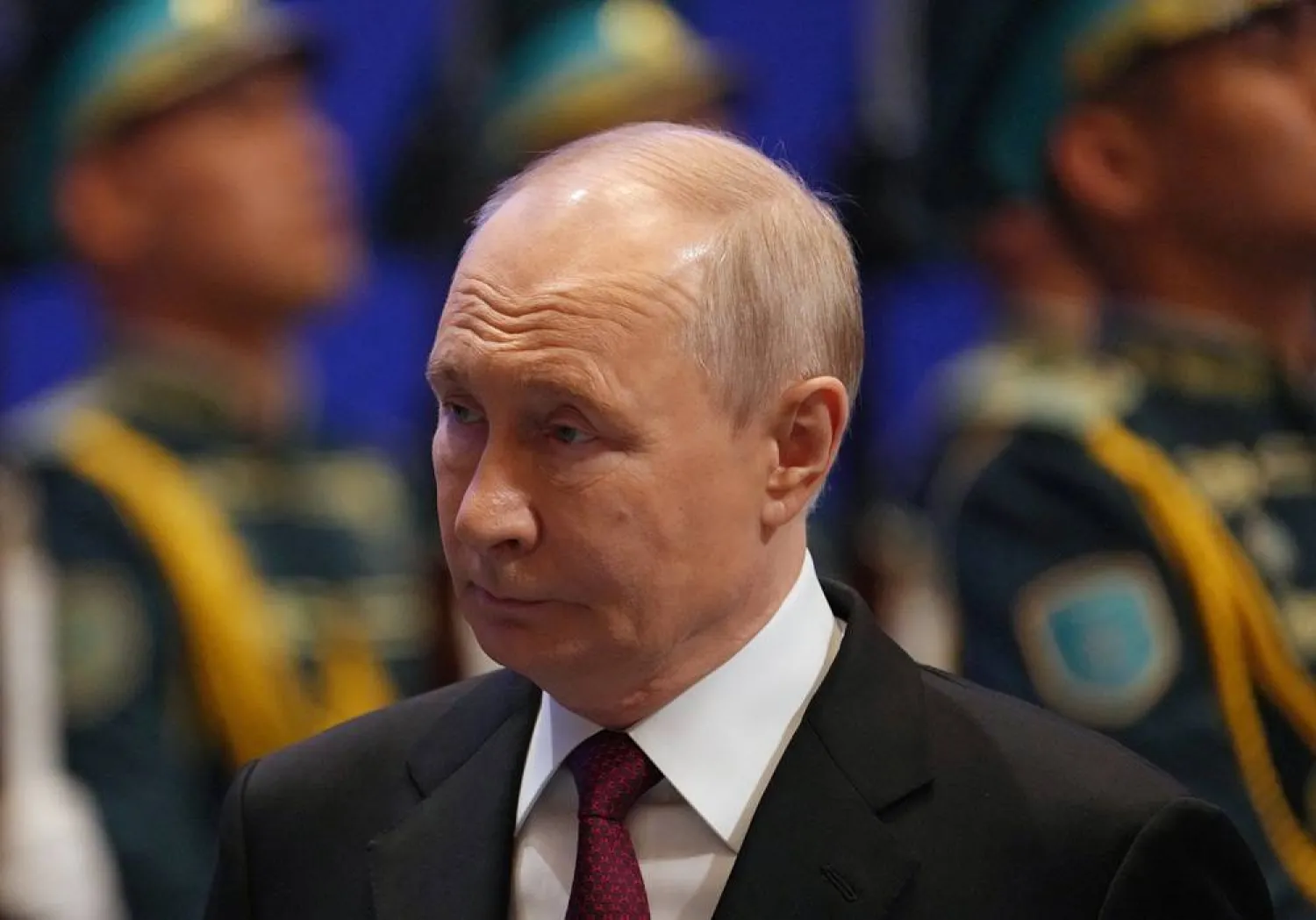 Russia's President Vladimir Putin attends a welcoming ceremony before a meeting with Kazakhstan's President Kassym-Jomart Tokayev in Astana, Kazakhstan May 28, 2026. (Reuters)