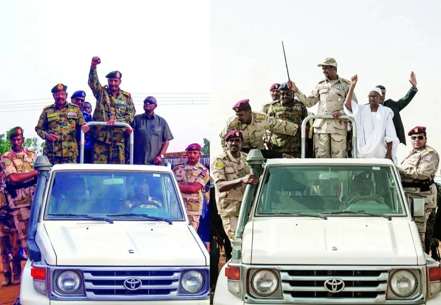 Army commander Abdel Fattah al-Burhan and Rapid Support Forces commander Mohamed Hamdan Dagalo, known as “Hemedti” (File photo: AFP) 