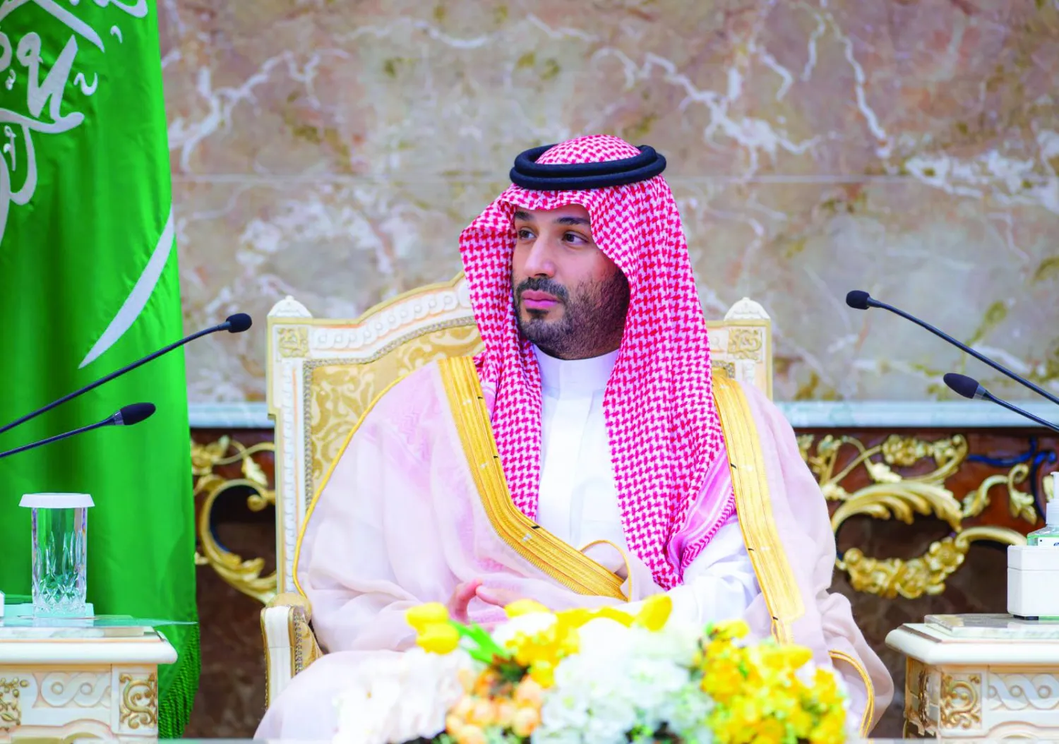 
 ولي العهد السعودي خلال حفل الاستقبال السنوي في قصر منى (واس)