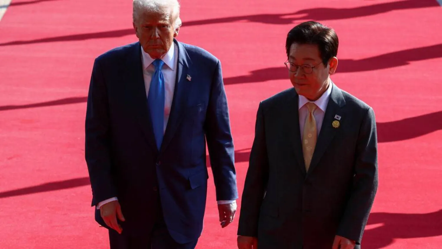 US President Donald Trump meets with South Korean President Lee Jae-myung on the sidelines of the Asia-Pacific Economic Cooperation (APEC) leaders' summit in Gyeongju, South Korea, October 29, 2025. Evelyn Hockstein, Reuters

