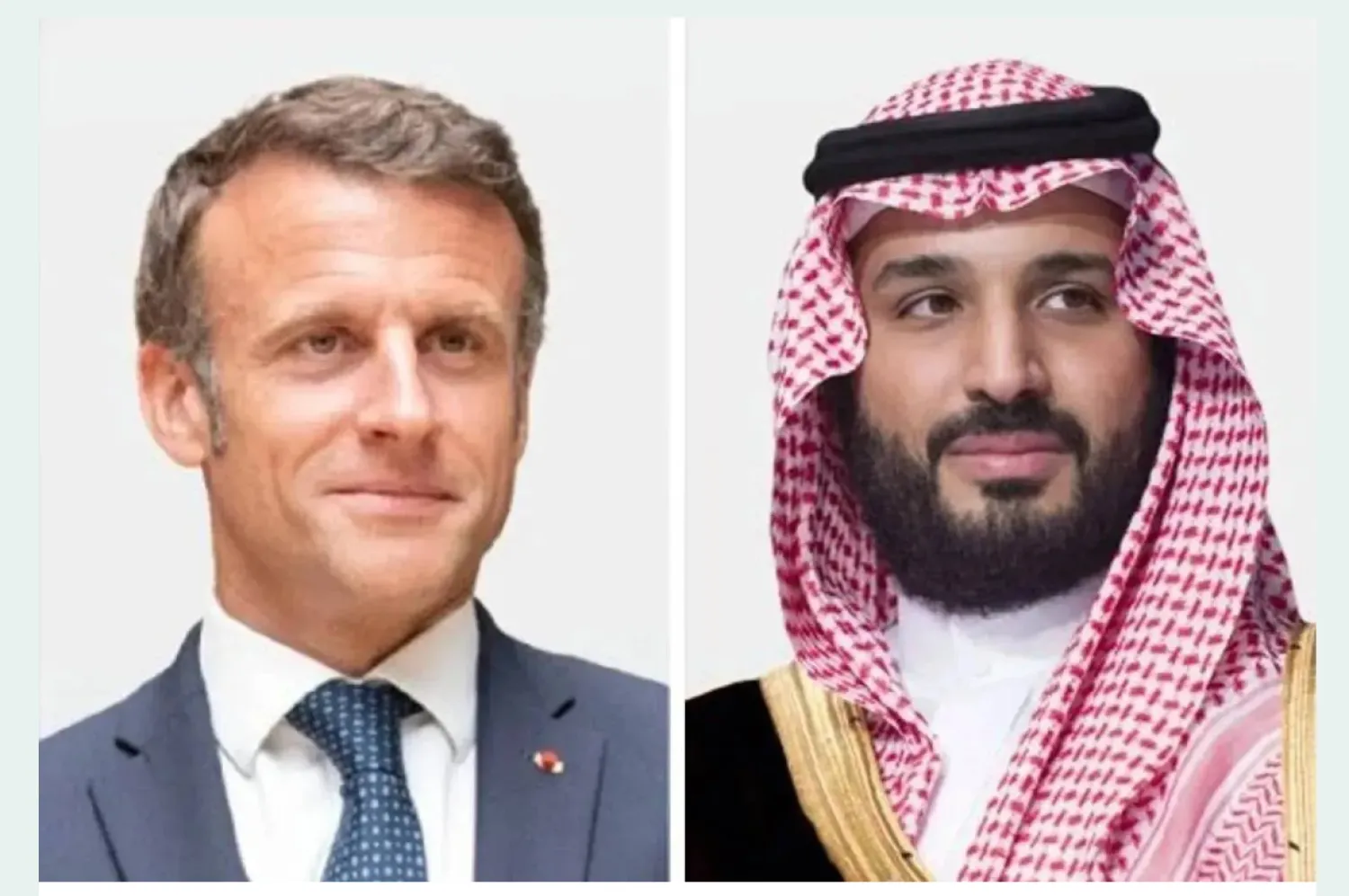 ولي العهد السعودي الأمير محمد بن سلمان والرئيس الفرنسي إيمانويل ماكرون (الخارجية السعودية)