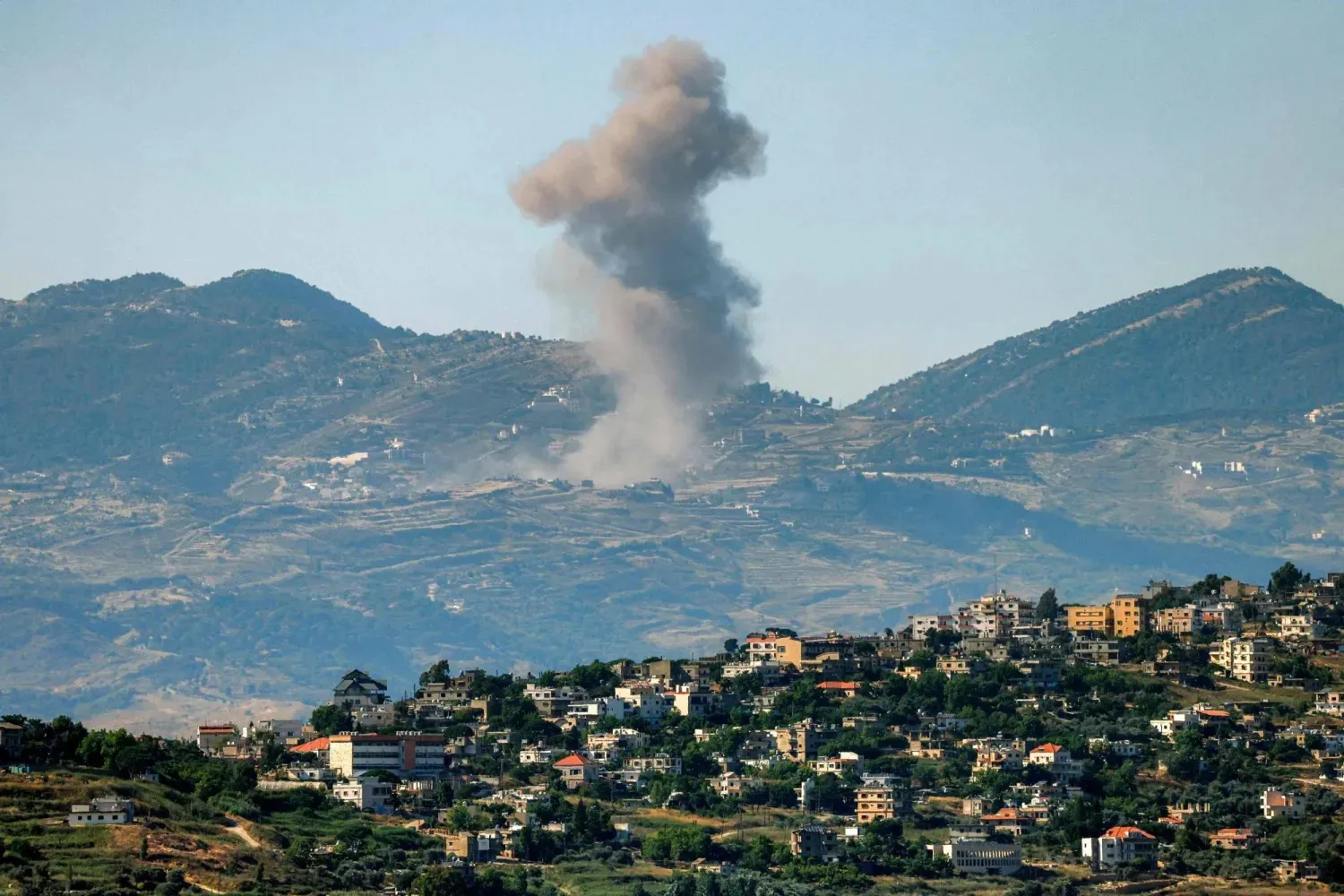  Smoke rises following Israeli bombardment in southern Lebanon as seen from a position across the border in the Upper Galilee in northern Israel on June 19, 2026. (AFP) 