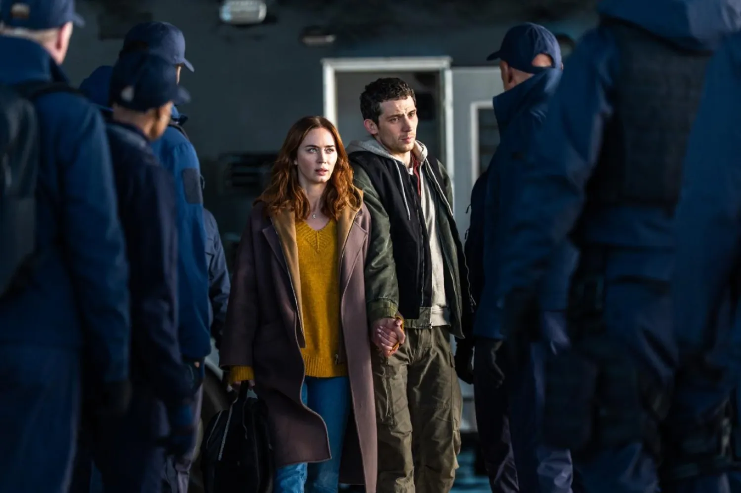 İfşa Günü'nde bir hava durumu sunucusunu canlandıran 43 yaşındaki Britanyalı oyuncu Emily Blunt, Sessiz Bir Yer (A Quiet Place) ve Şeytan Marka Giyer (The Devil Wears Prada) serilerinin yanı sıra Sicario gibi yapımlarla da tanınıyor (Universal)
