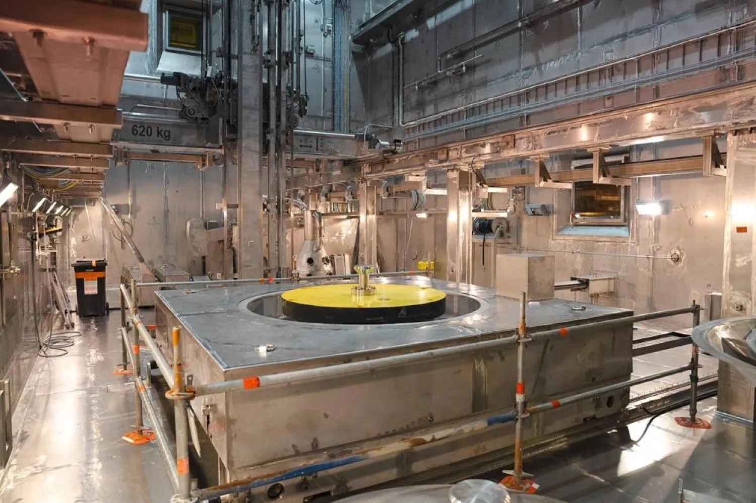 Picture taken on May 18, 2026 shows the "hot cell" fuel handling chamber at the encapsulation plant of nuclear waste management company Posiva at the site of what is expected to be the world's first permanent repository for radioactive spent nuclear fuel at the Onkalo nuclear repository in Eurajoki, southwestern Finland. (AFP)