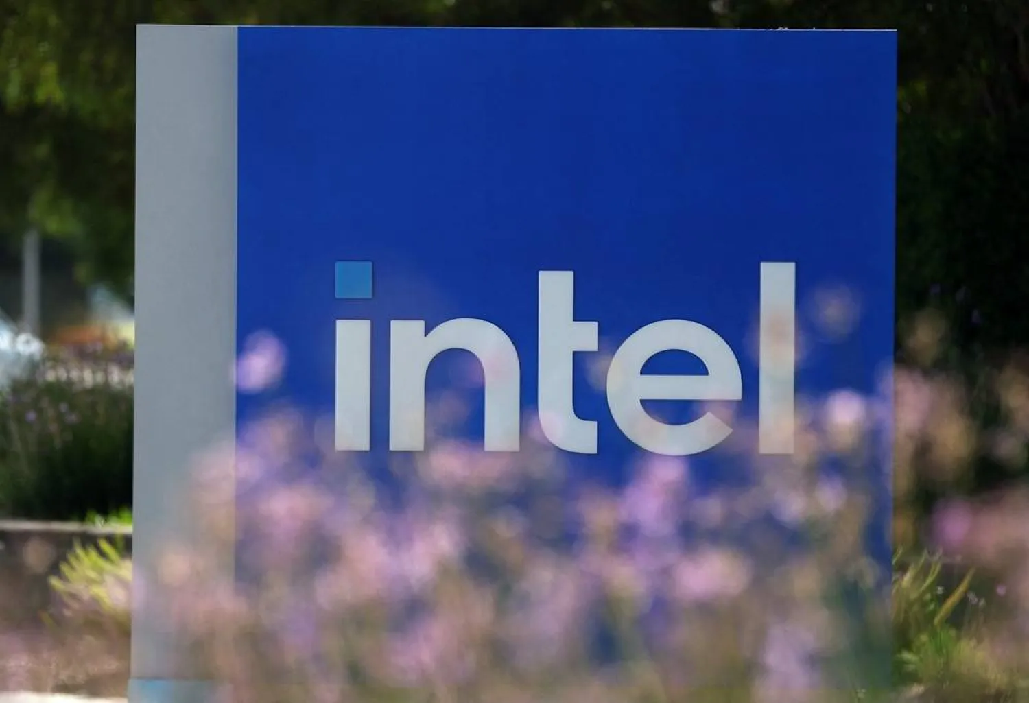 A sign is posted in front of Intel headquarters in Santa Clara, California, US, Aug. 1, 2024. (AFP)