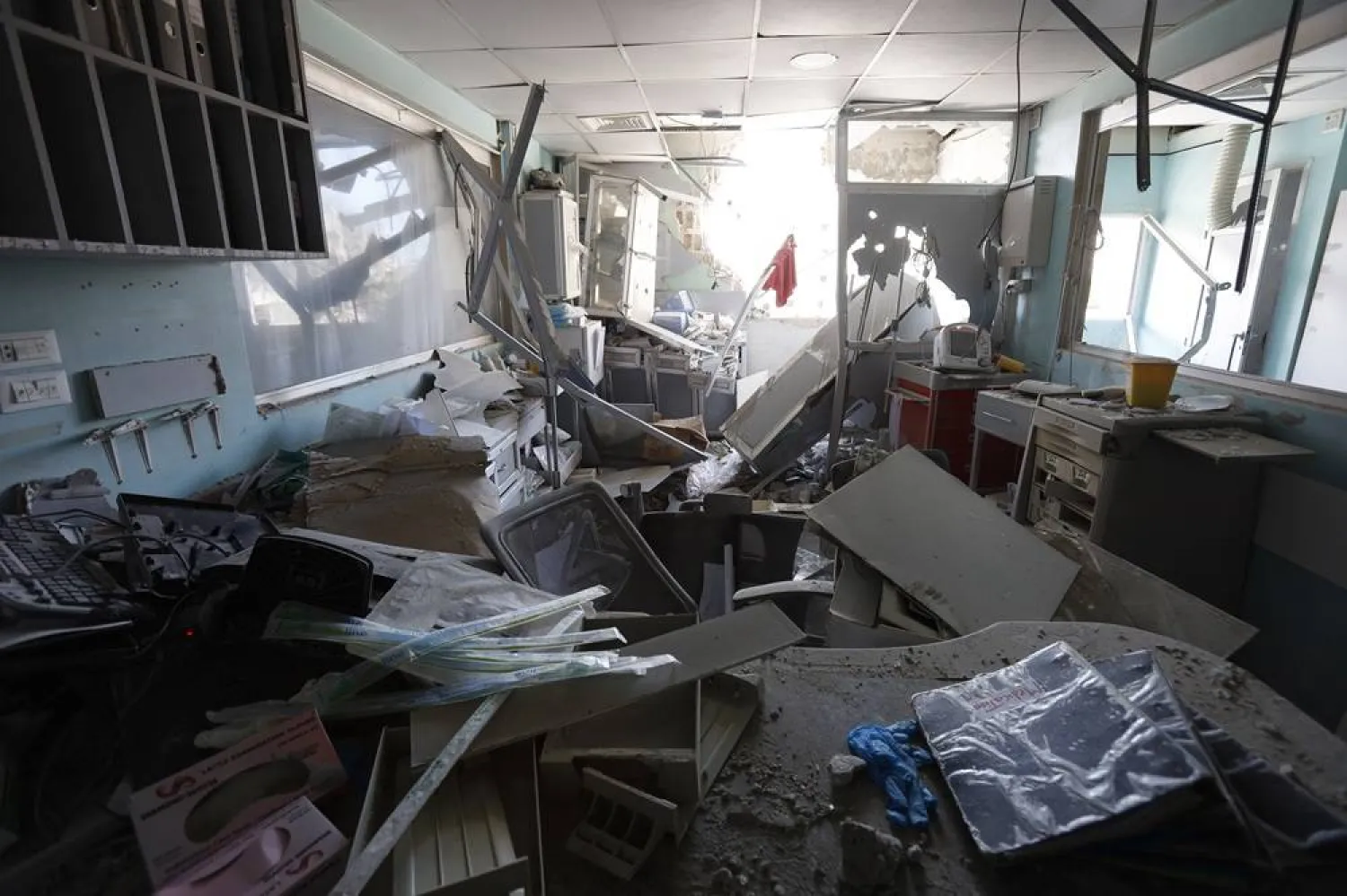02 June 2026, Lebanon, Tyre: Debris and extensive damage are pictured inside the Jabal Amel Hospital in Tyre after Monday's Israeli strike. (dpa)