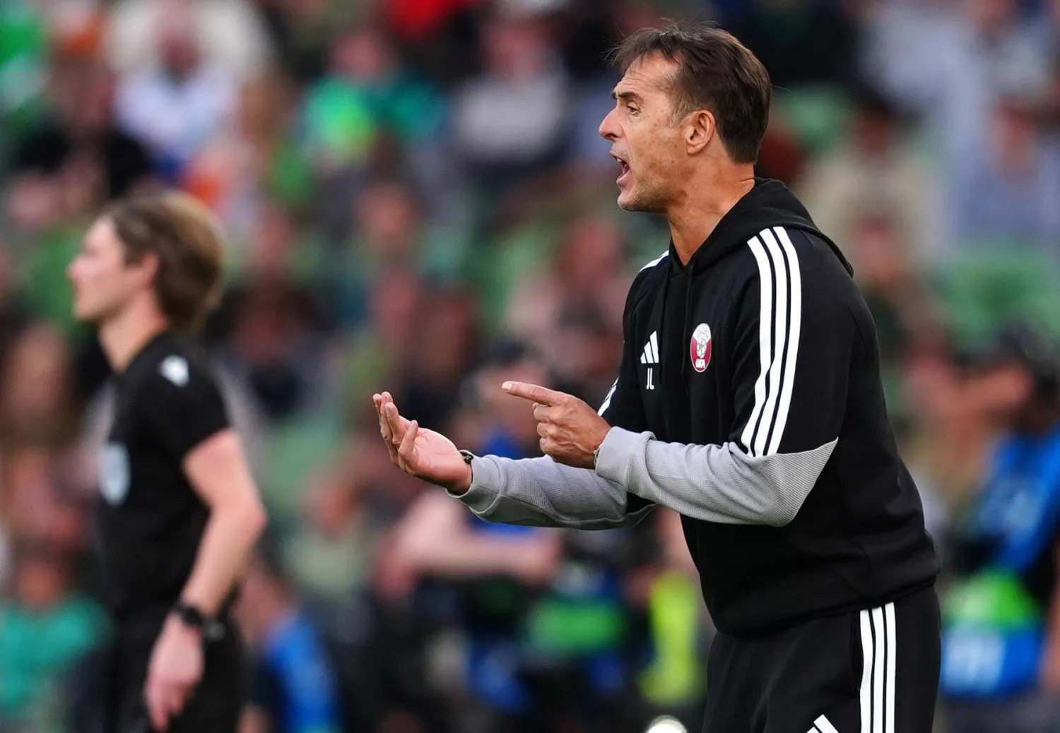 الإسباني جولين لوبتيغي المدير الفني للمنتخب القطري (د.ب.أ)