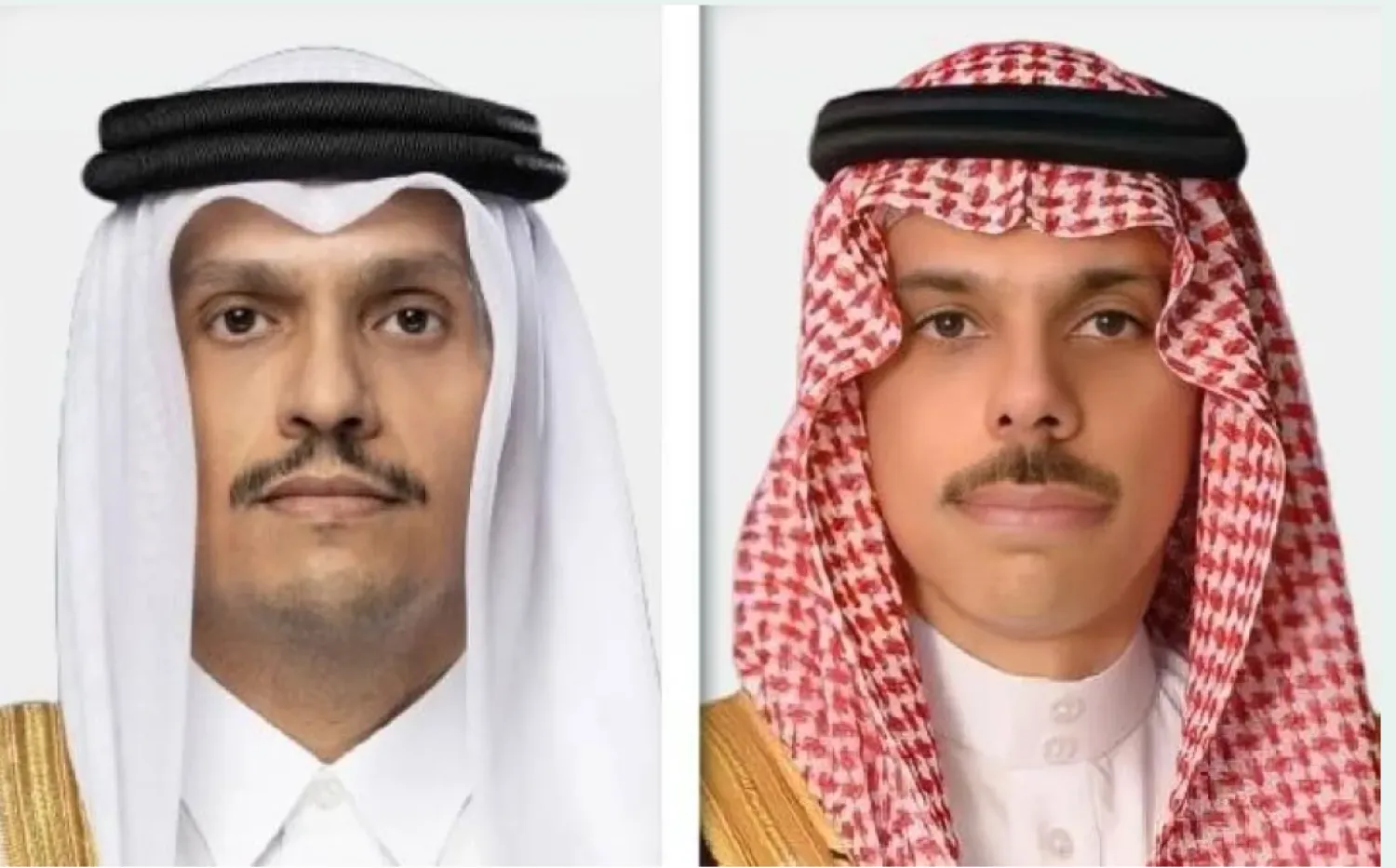 الأمير فيصل بن فرحان وزير الخارجية السعودي ونظيره القطري الشيخ محمد بن عبد الرحمن آل ثاني («الشرق الأوسط»)