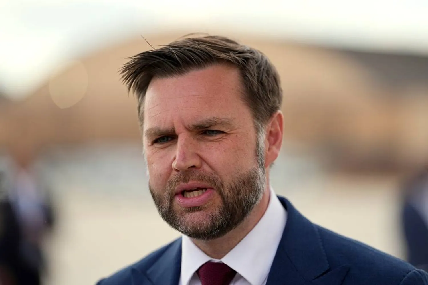  Vice President JD Vance speaks with reporters upon arriving on Air Force Two at Joint Base Andrews, Md., Thursday, May 28, 2026. (AP) 