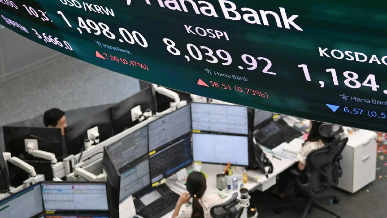 Seoul's Kospi, which has hit multiple records this year as it led Asian markets higher, tumbled Friday. Jung Yeon-je/ AFP
