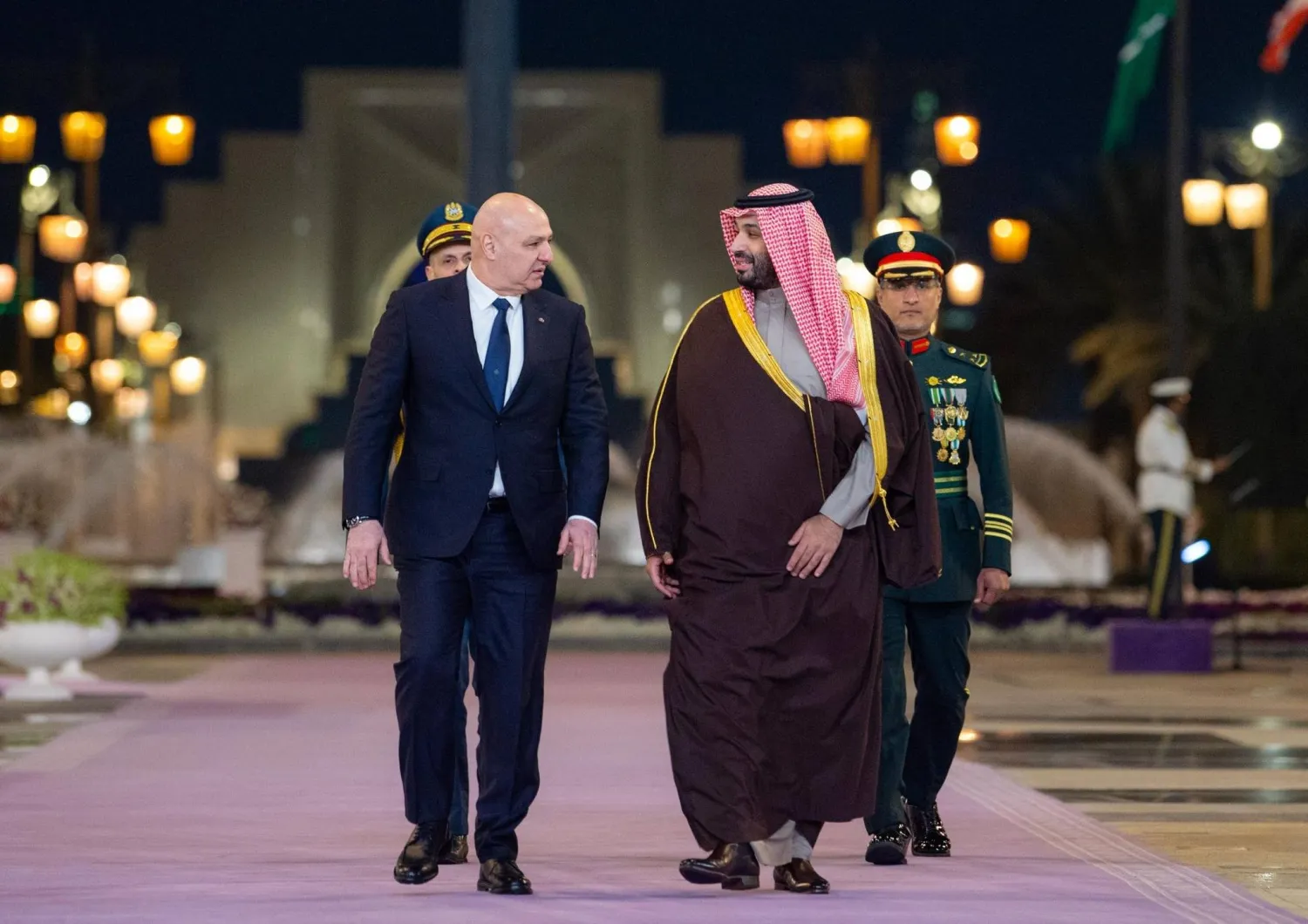 ولي العهد السعودي لدى استقباله الرئيس اللبناني في الرياض خلال شهر مارس 2025 (أرشيفية - الرئاسة اللبنانية)