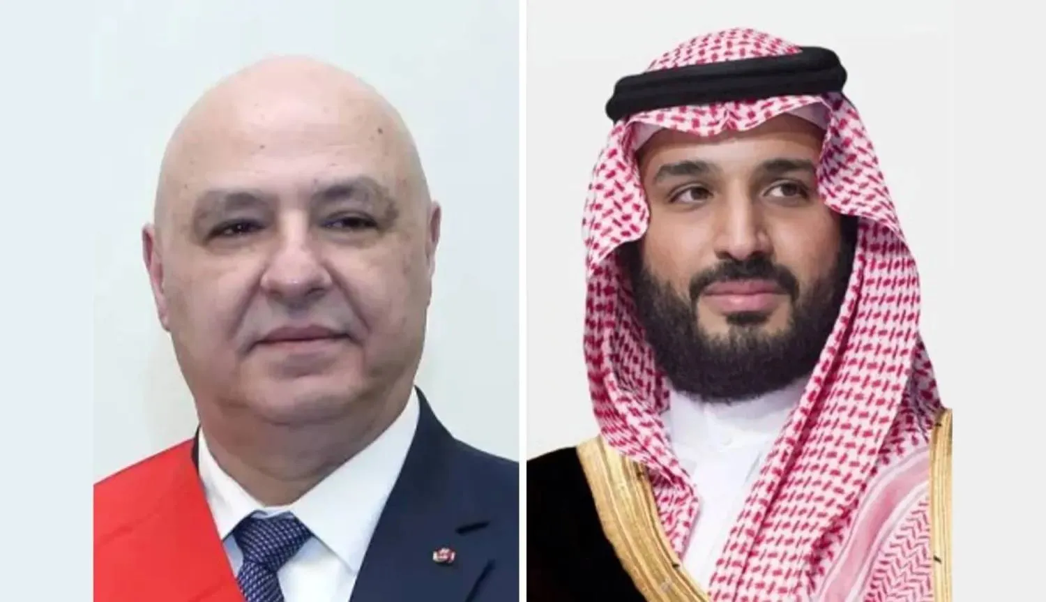 Prince Mohammed bin Salman, Saudi Crown Prince and Prime Minister, and Lebanese President Joseph Aoun. (Saudi Ministry of Foreign Affairs)