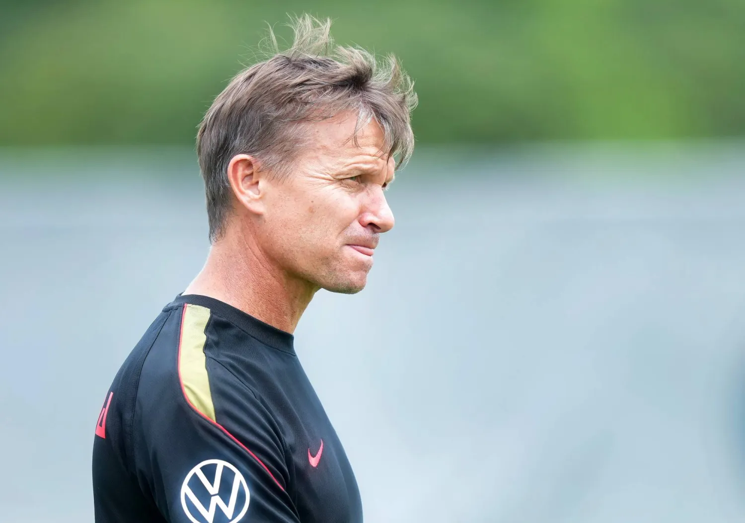 Canada's head coach Jesse Marsch runs his drills during the selection camp for Canada’s national soccer team, Wednesday, May 27, 2026, in Charlotte, N.C., ahead of the FIFA World Cup soccer tournament. (Nathan Denette/The Canadian Press via AP)