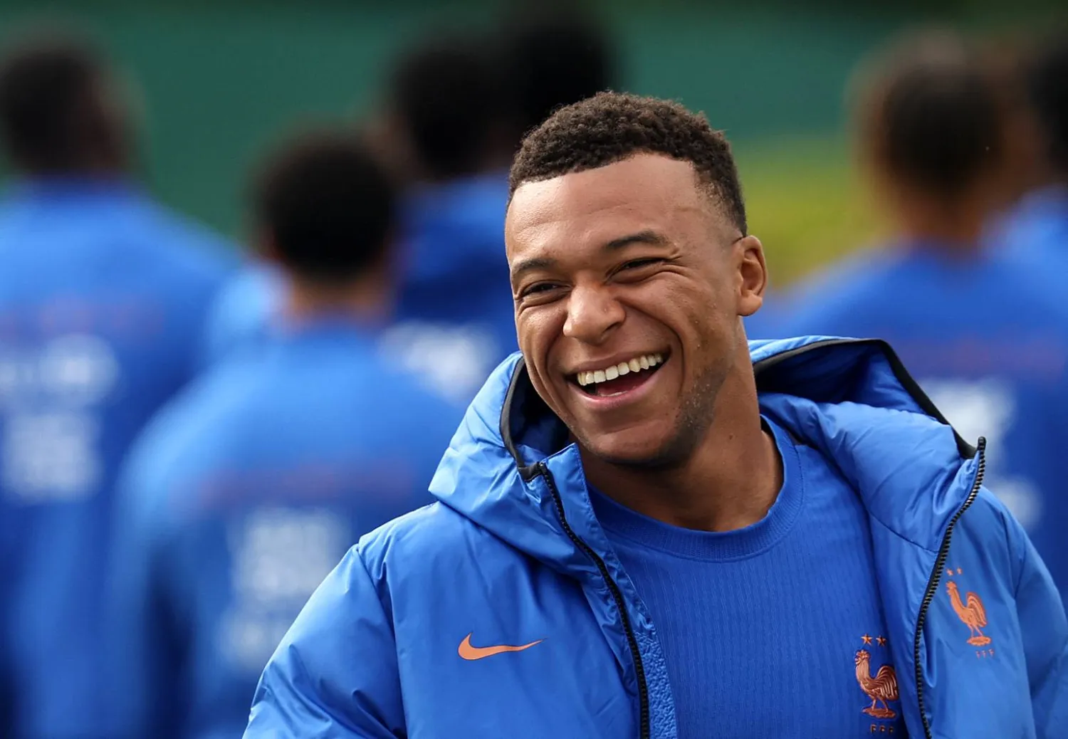 France's forward #10 Kylian Mbappe reacts ahead of a training session at the French Football Federation's (FFF) training ground in Clairefontaine-en-Yvelines, southwest of Paris on June 6, 2026, as part of the team's preparation for upcoming 2026 FIFA World Cup football tournament. (AFP)