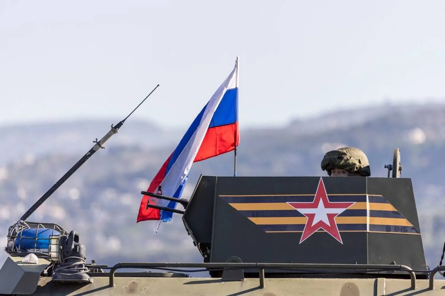 Russian military convoy near Hmeimim air base, Latakia, Syria, December 14, 2024. (Reuters)