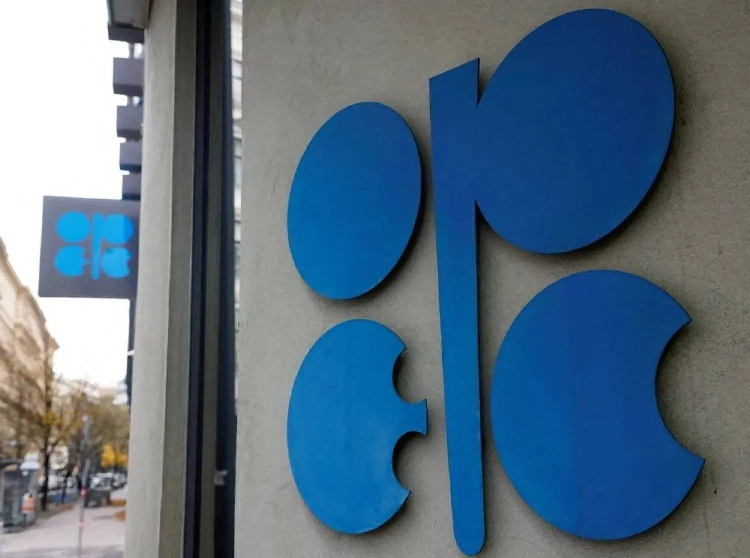 The logo of the Organization of the Petroleum Exporting Countries (OPEC) outside their headquarters in Vienna, Austria, November 30, 2023. (Reuters) 