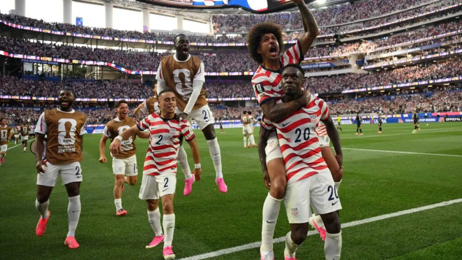 Folarin Balogun led the line for a rampaging United States against Paraguay. Patrick T. Fallon / AFP

